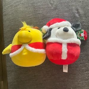 BNWT Christmas Snoopy and Woodstock Squishmallows (8 inches)